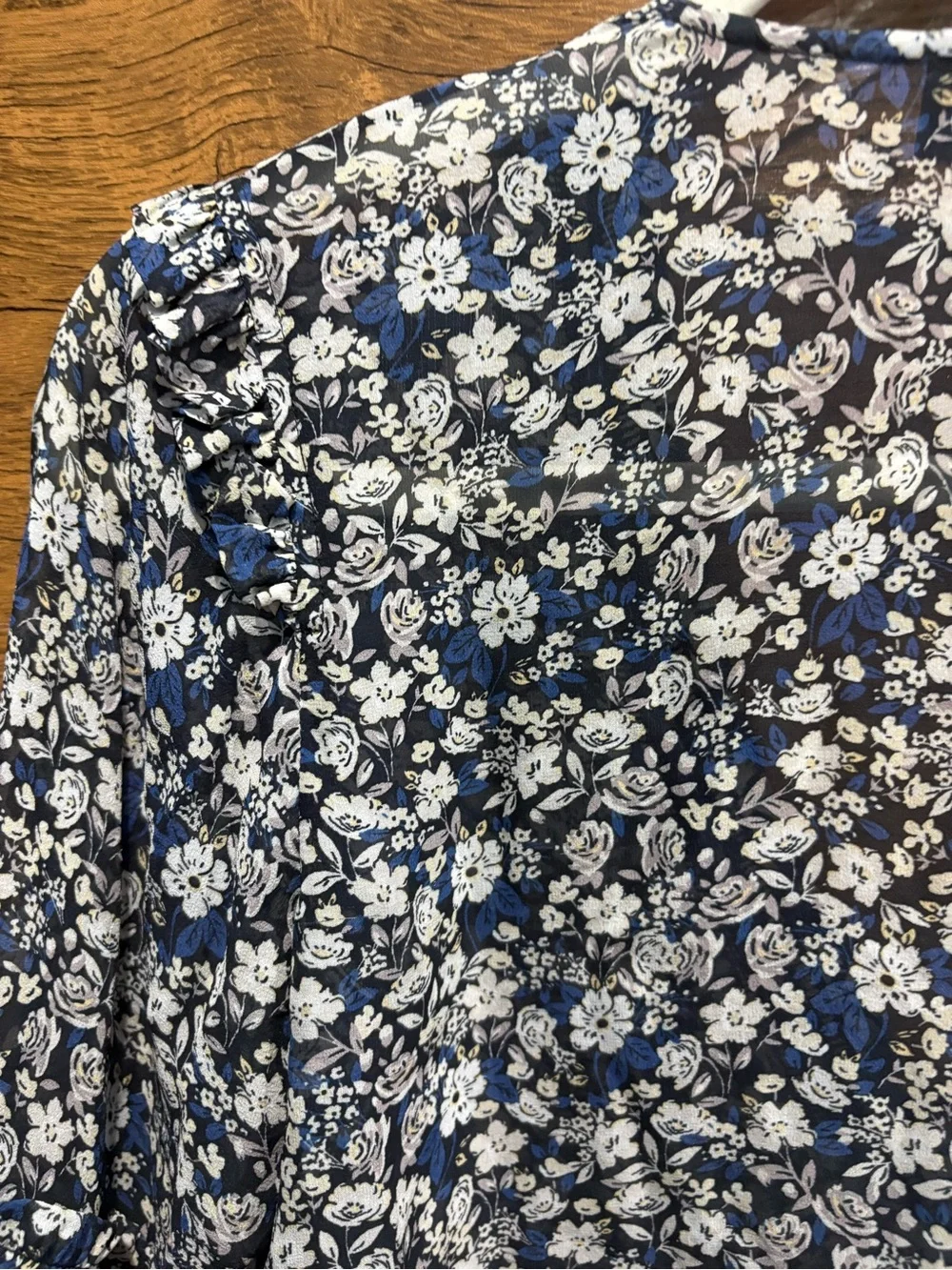 Hale Bob Floral V-Neck Bell Sleeve Blouse - Picture 8 of 9